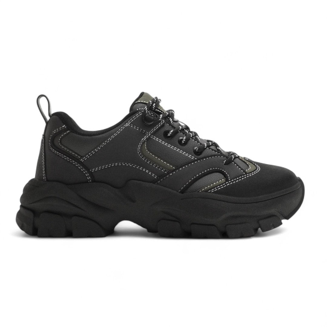 ZARA CHUNKY LACE UP SNEAKERS 2304-520-BLK - Black / 39