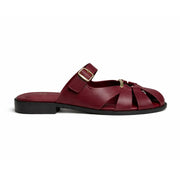 ZARA Classic Leather Sandal with Gold Detail Women 1514-210-MAR - Maroon / 37
