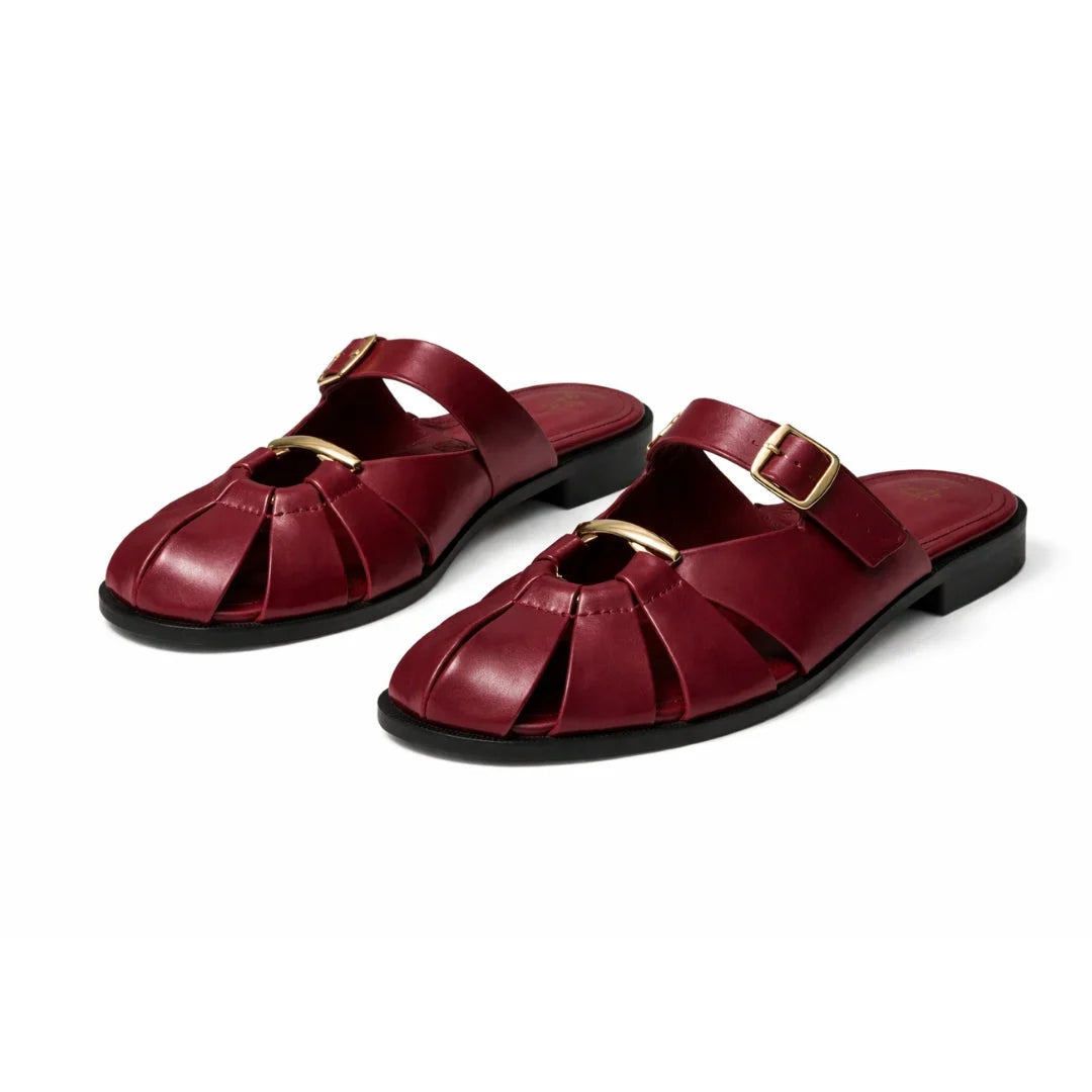 ZARA Classic Leather Sandal with Gold Detail Women 1514-210-MAR