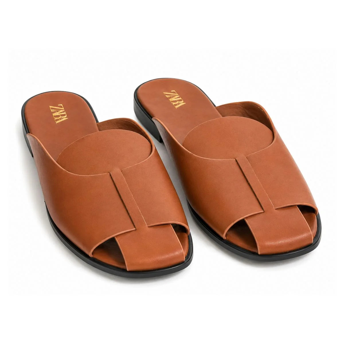ZARA Crab Leather SANDALS Women 1608-310- TAN - Tan / 37