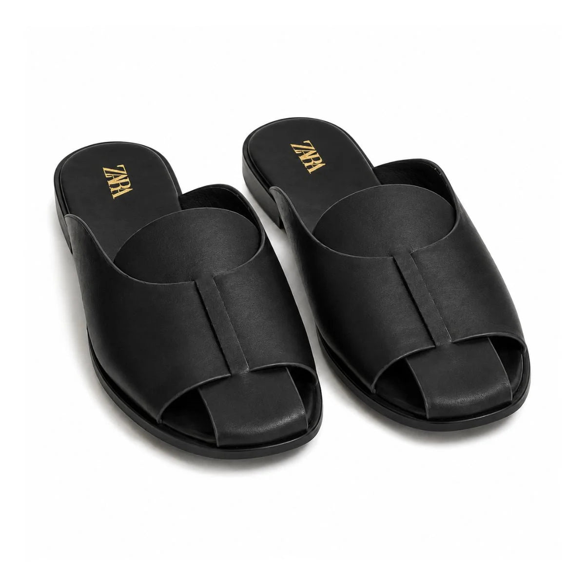 ZARA Crab Leather SANDALS Women 1608-312-BLK - Black / 37