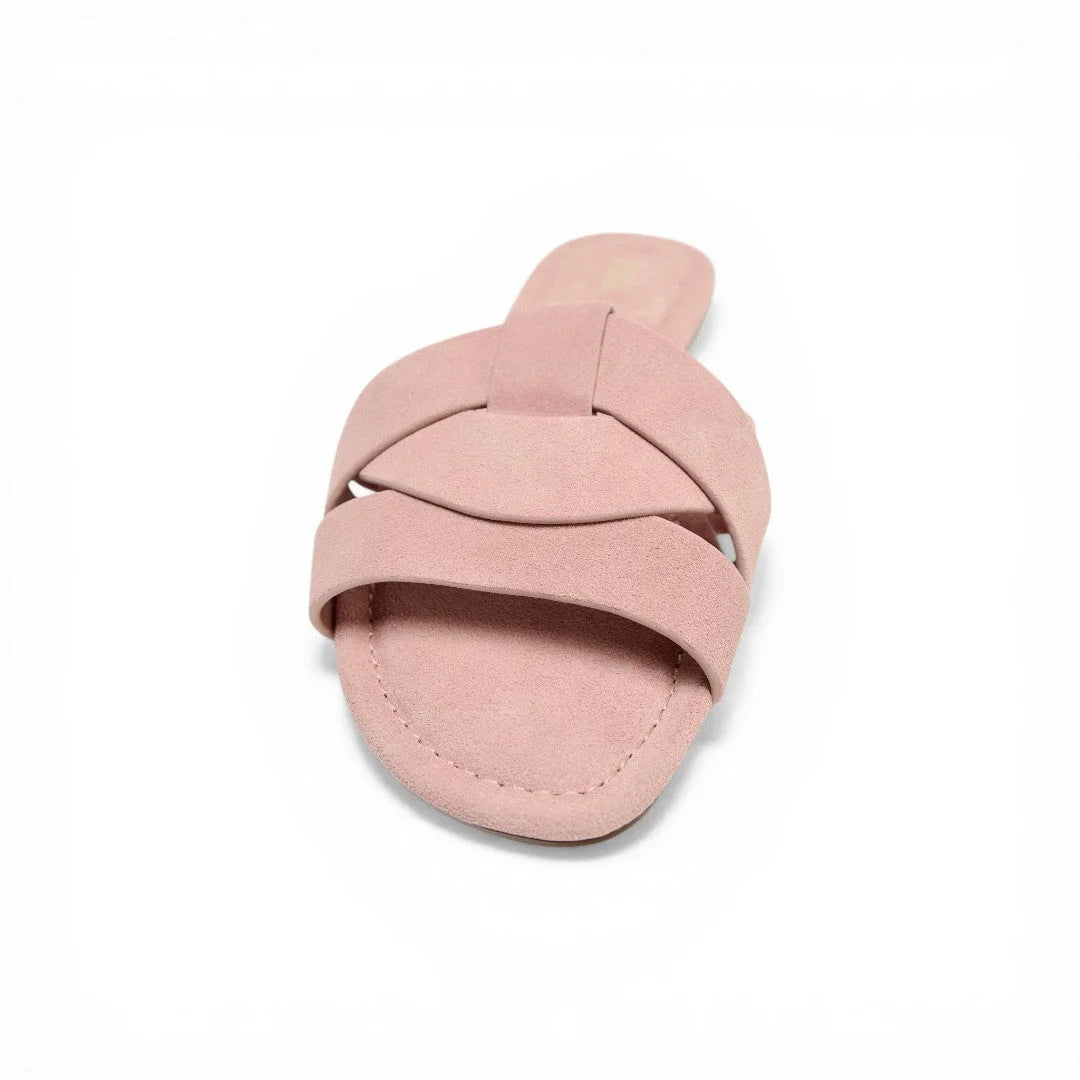 ZARA Criss-Cross Split Suede Flat Sandals Women 2641-510-RSE