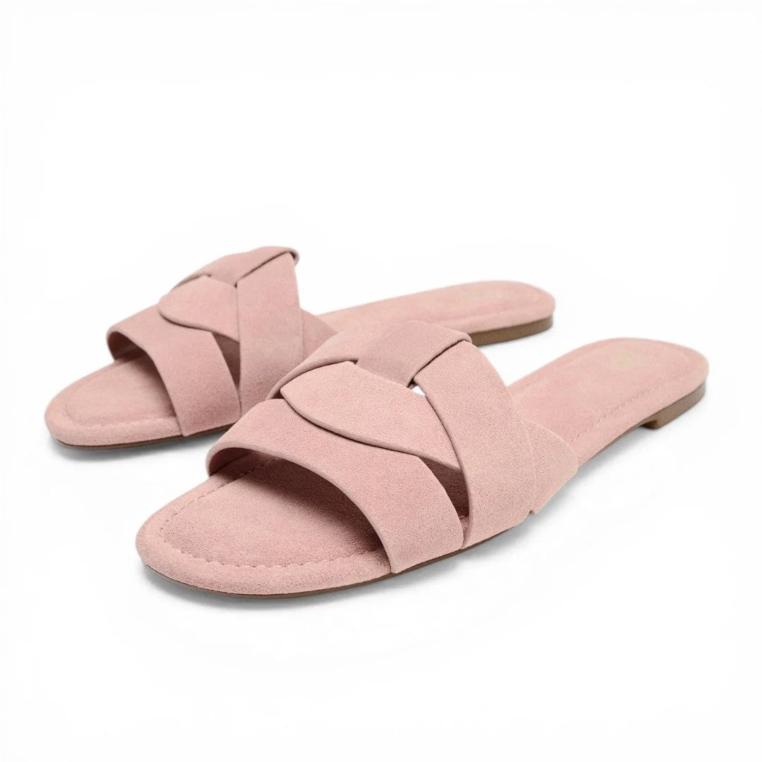 ZARA Criss-Cross Split Suede Flat Sandals Women 2641-510-RSE