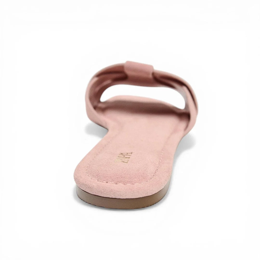 ZARA Criss-Cross Split Suede Flat Sandals Women 2641-510-RSE