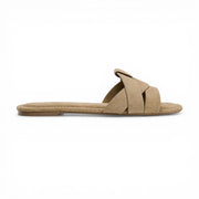 ZARA Criss-Cross Split Suede Flat Sandals Women 2641-510-SND - Sand / 37