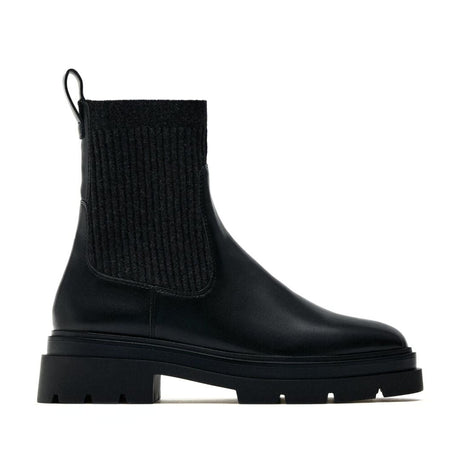 ZARA FLAT ANKLE BOOTS WITH TRACK SOLES 2156-210-800-BLK - Black / 38