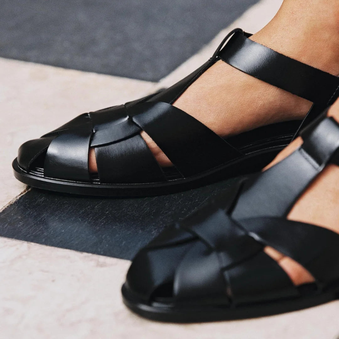 ZARA Flat Cage Sandals Women 2840-410-BLK