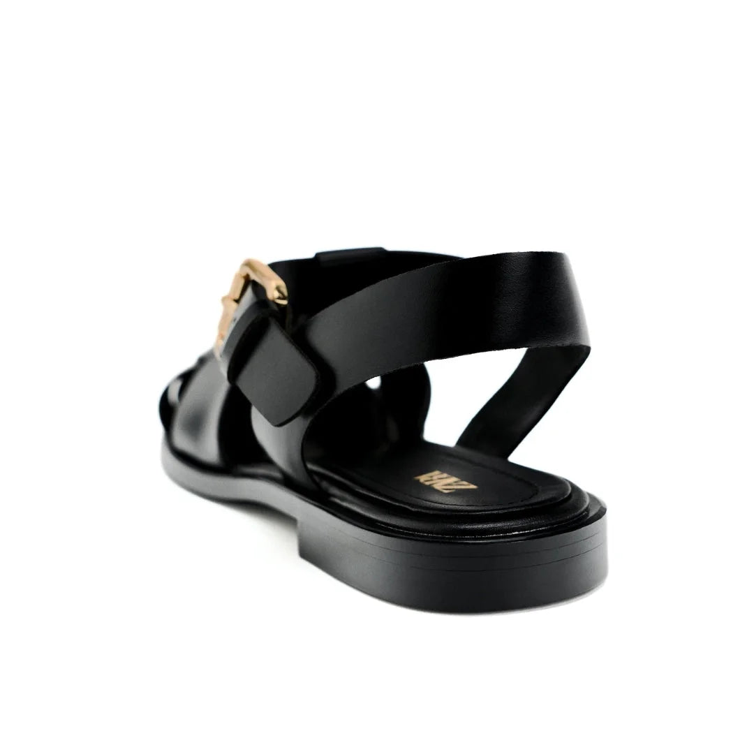 ZARA Flat Cage Sandals Women 2840-410-BLK