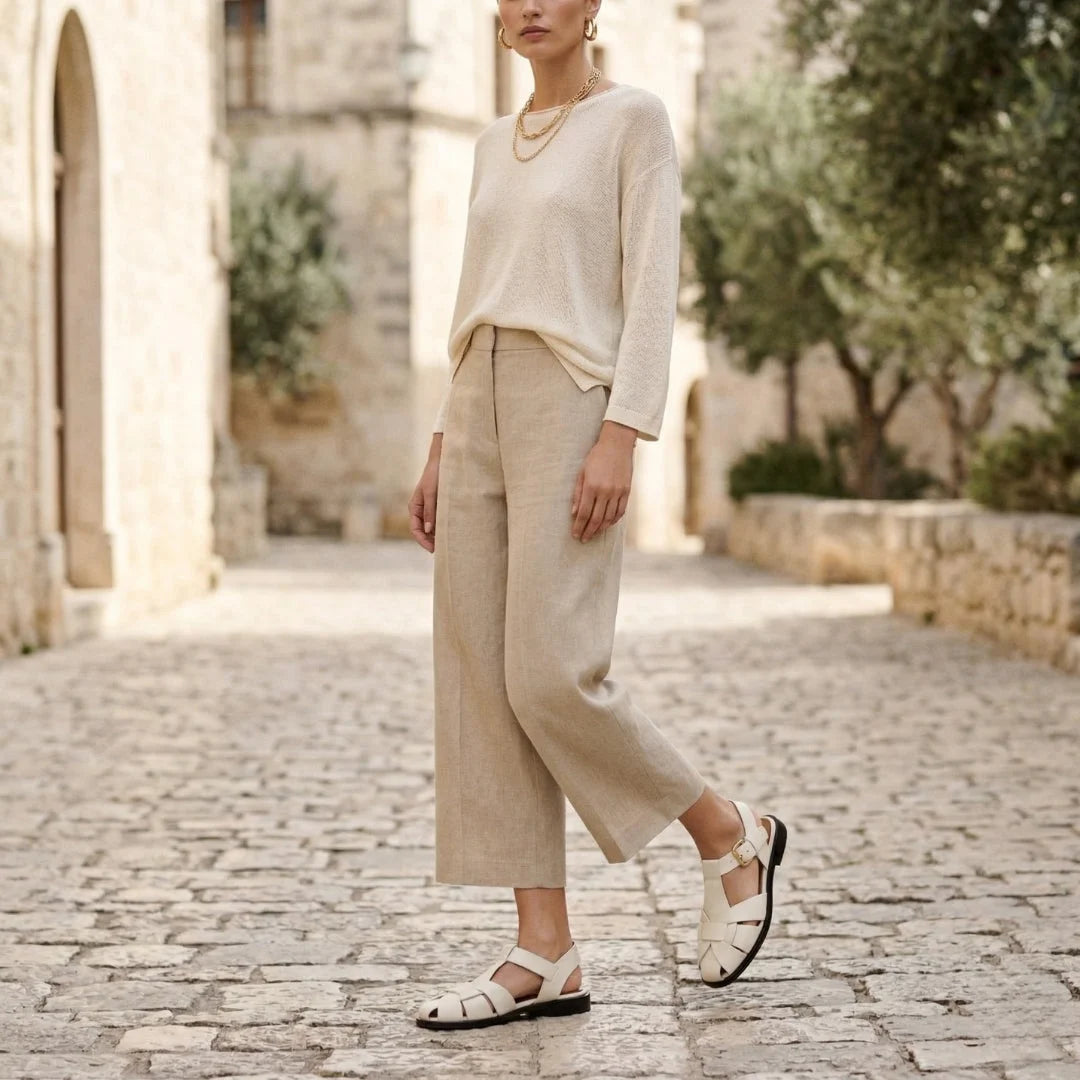 ZARA Flat Cage Sandals Women 2840-410-WHT