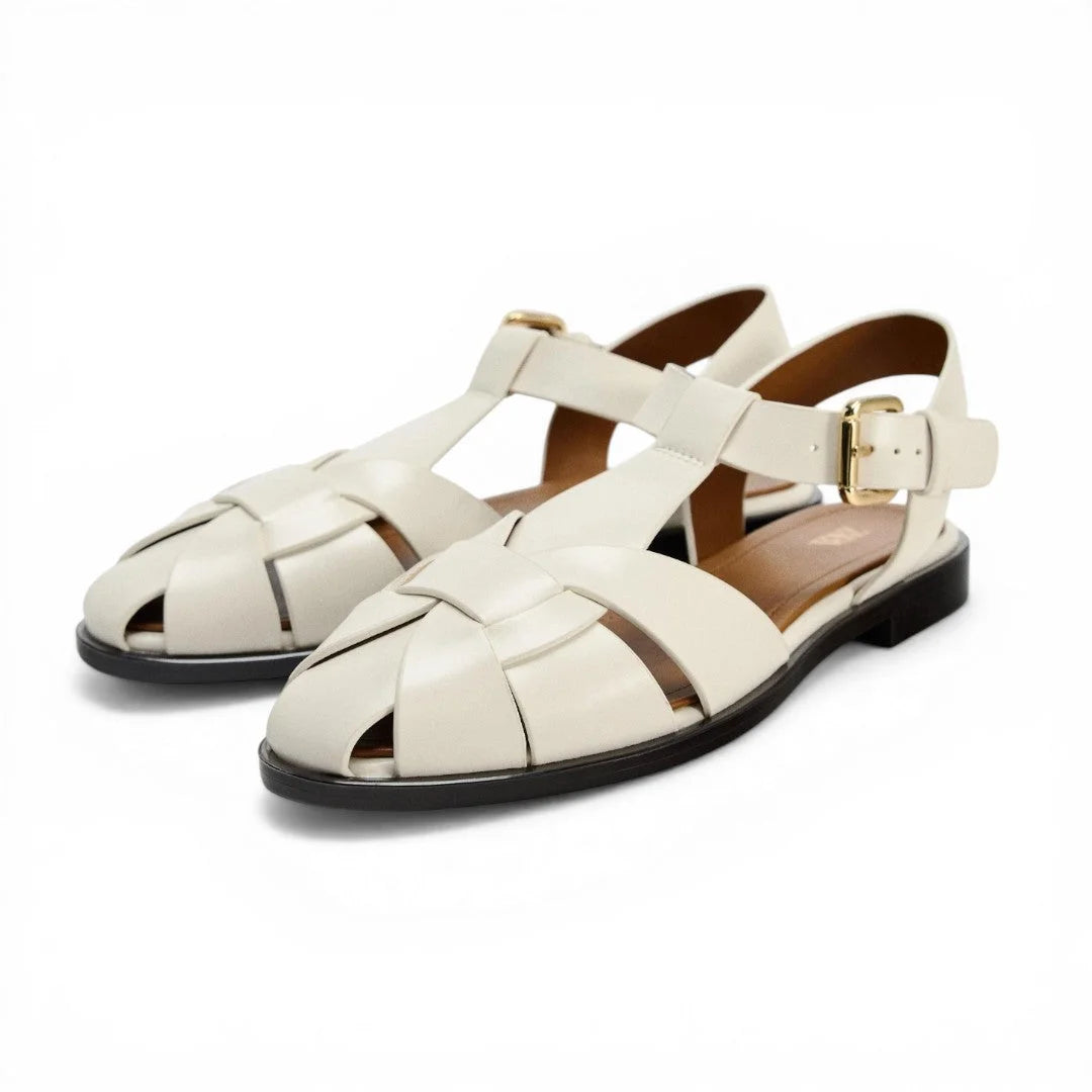 ZARA Flat Cage Sandals Women 2840-410-WHT
