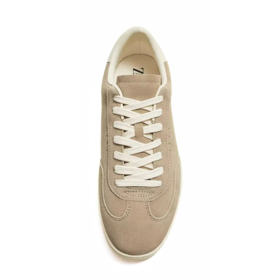 ZARA Flate Suede Sneakers 2214-320-BEG