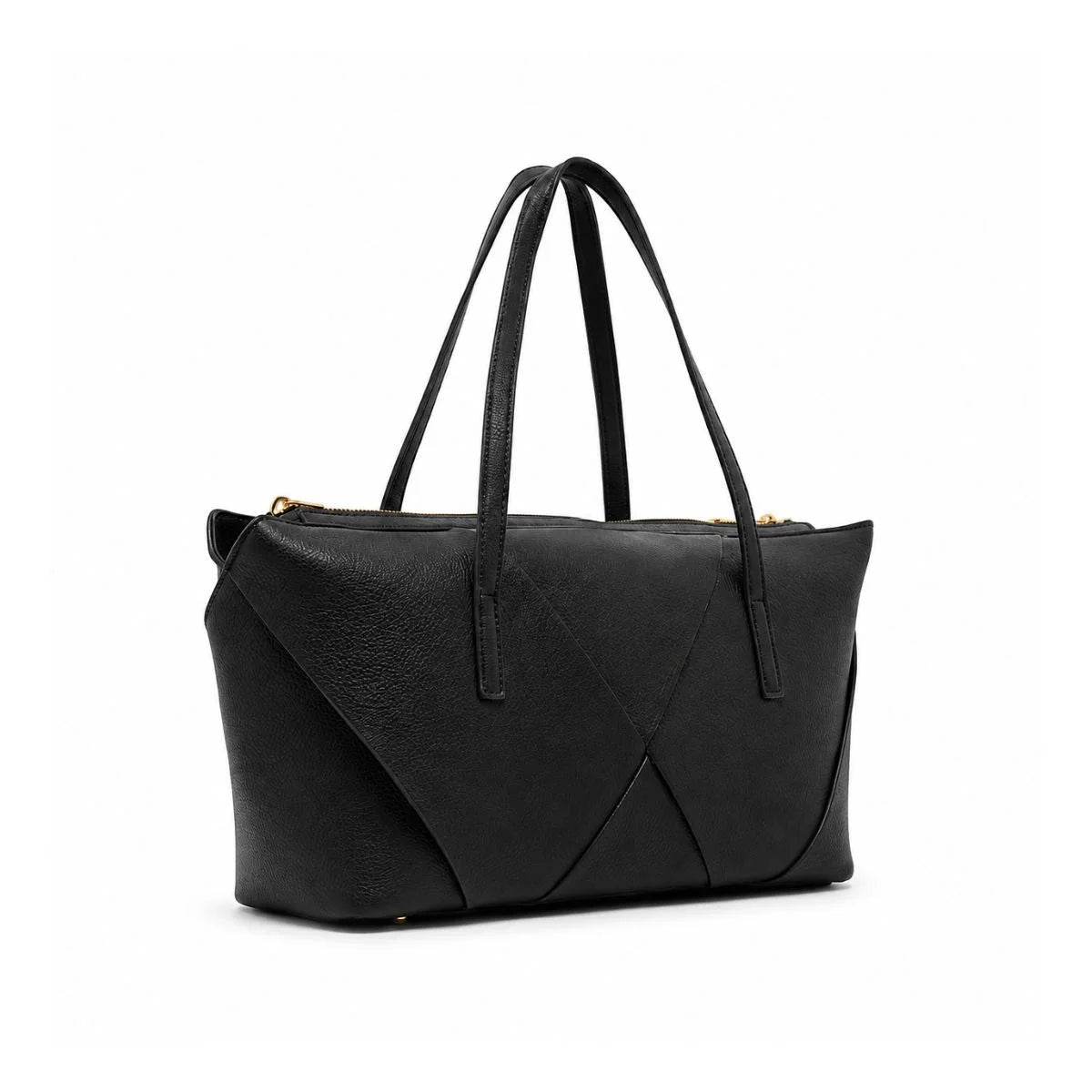 ZARA Geometric Tote Hobo Shoulder Bag Women - BLK - Black