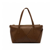 ZARA Geometric Tote Hobo Shoulder Bag Women - BRN - Brown