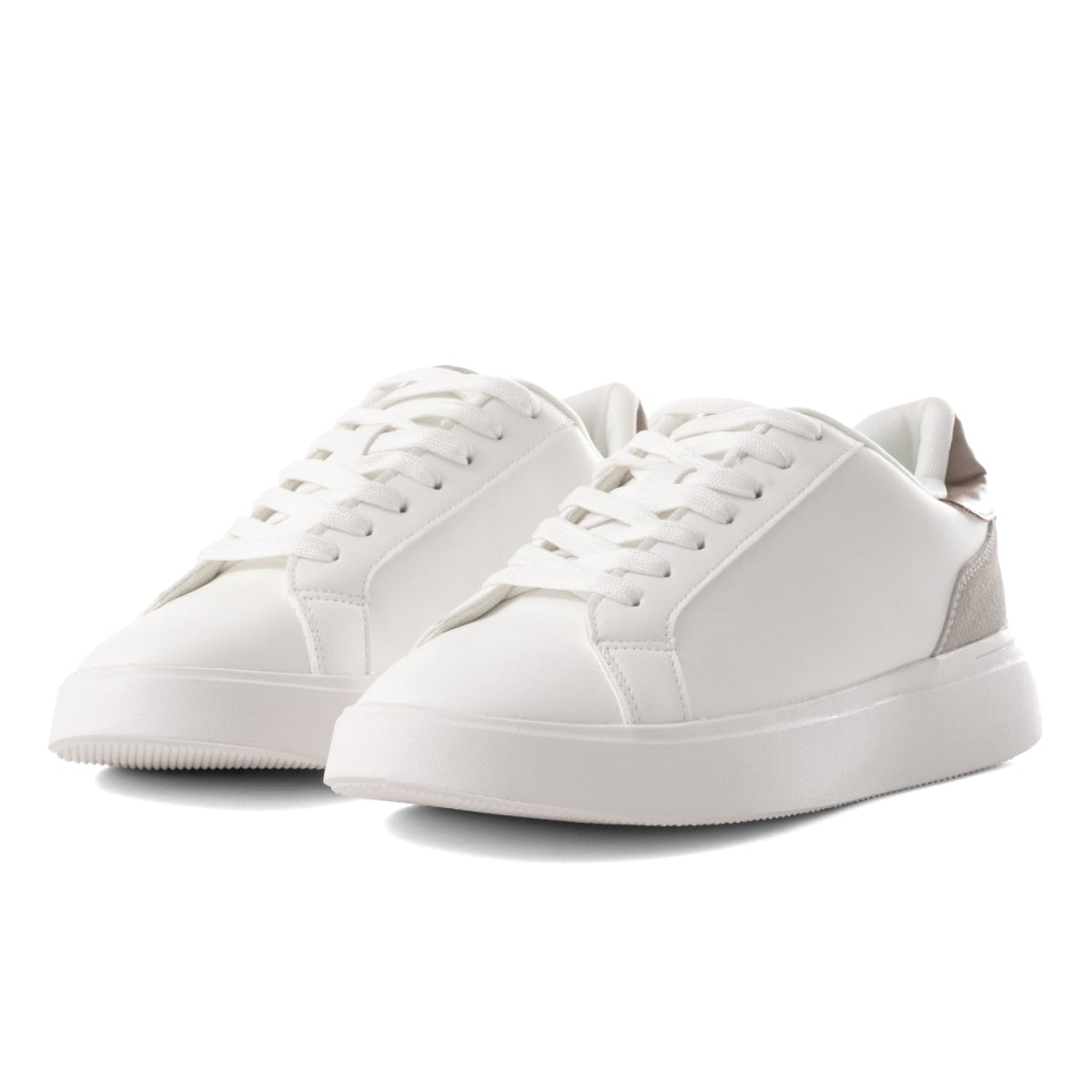 ZARA HEEL DETAIL SNEAKERS -WHT