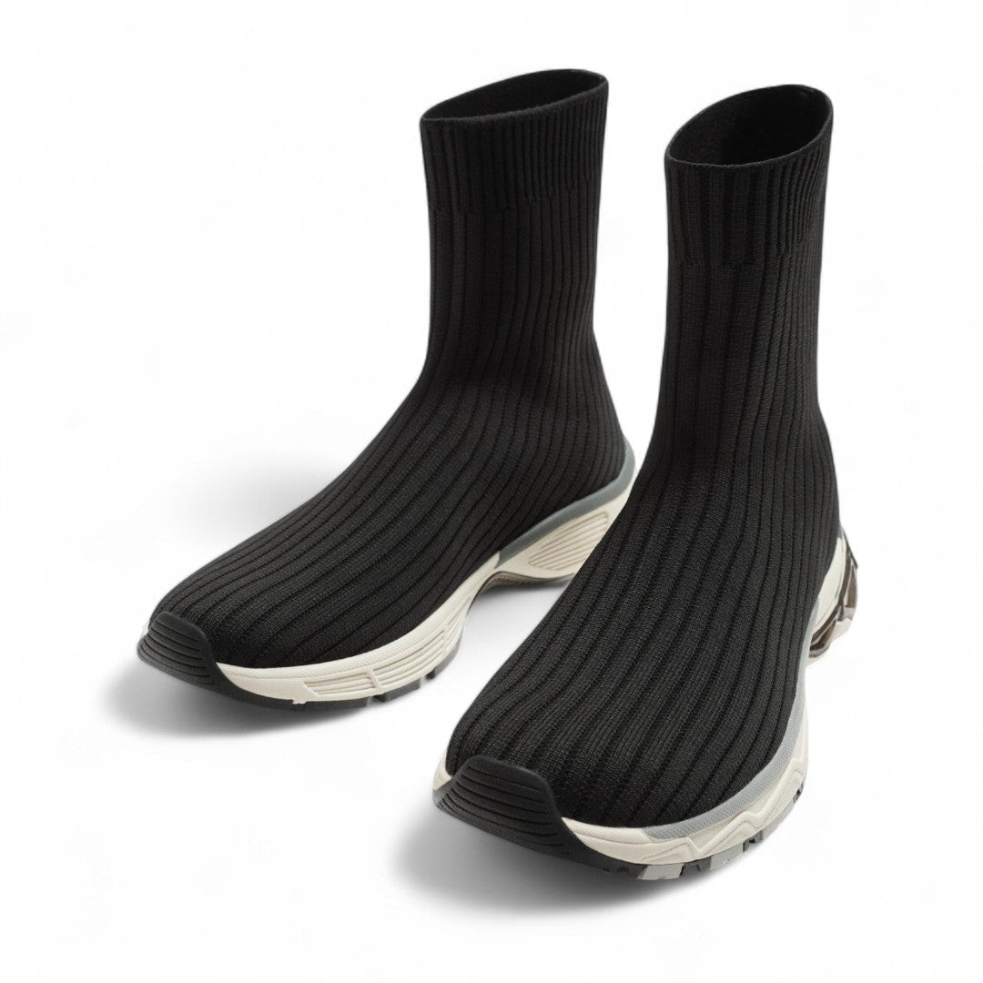 ZARA KNITTED HIGH-TOP TRAINERS 2108-520-BLK