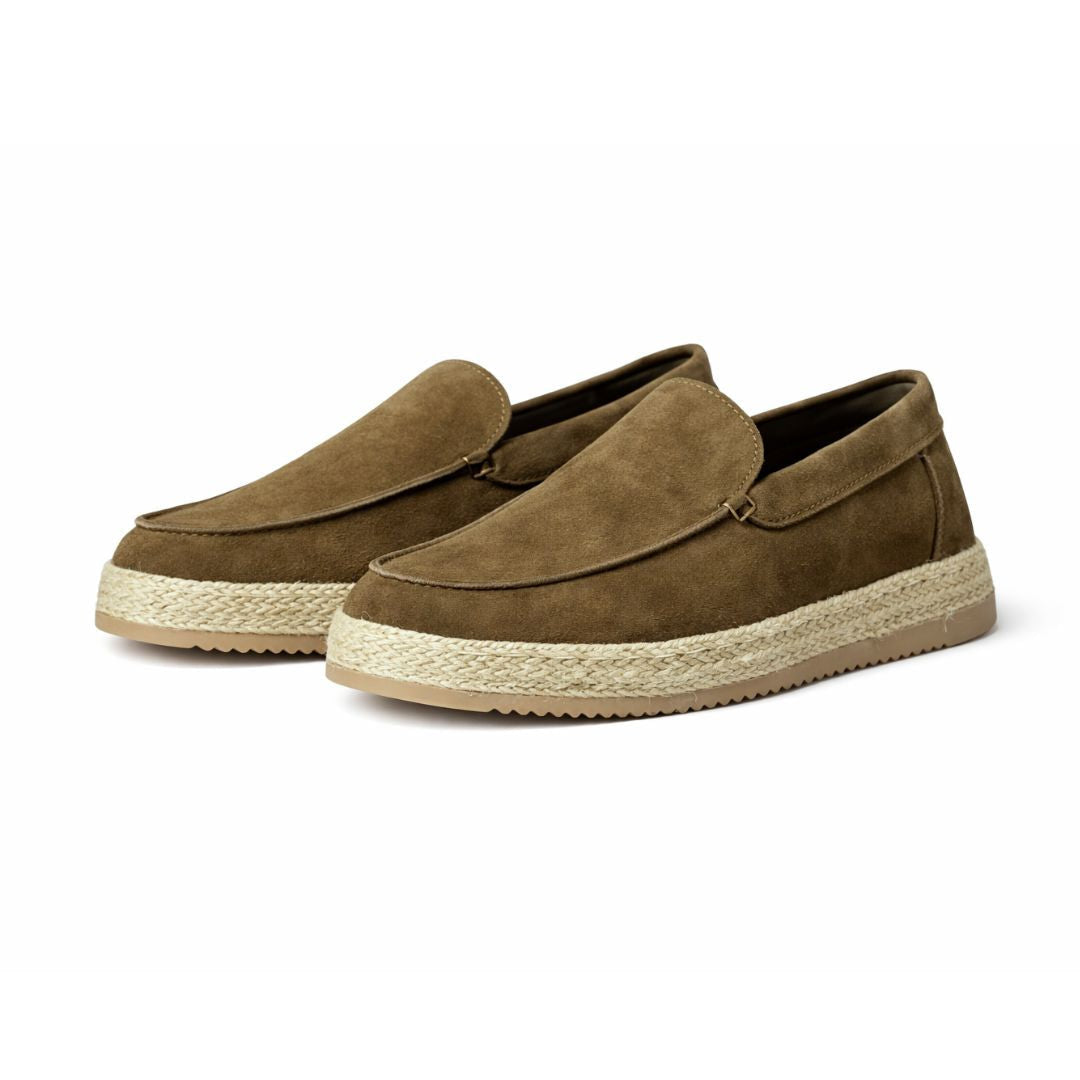 Zara Leather And Jute Loafers Sneakers Man-2639/520 - Olive / 40