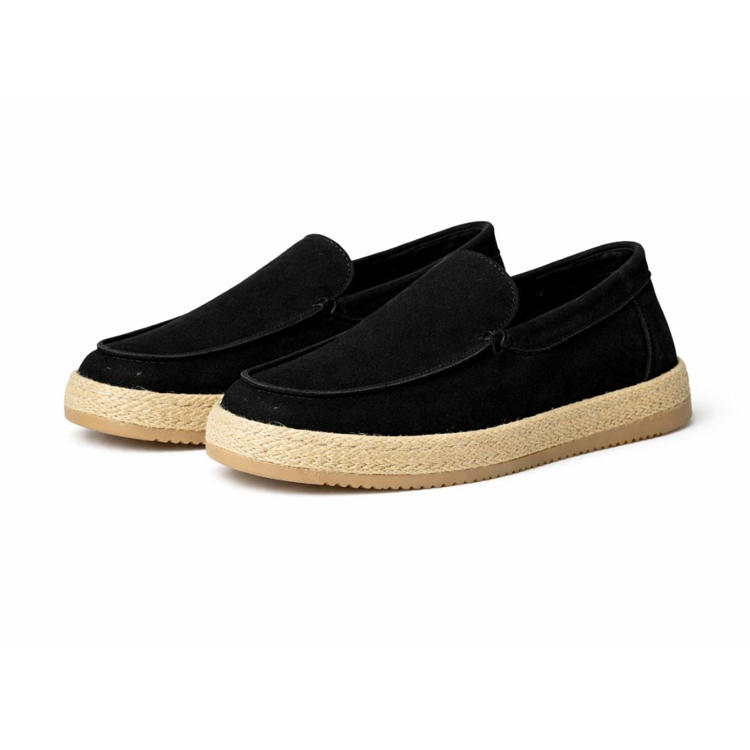 Zara Leather And Jute Loafers Sneakers Men 2639/520-BLK - Black / 40