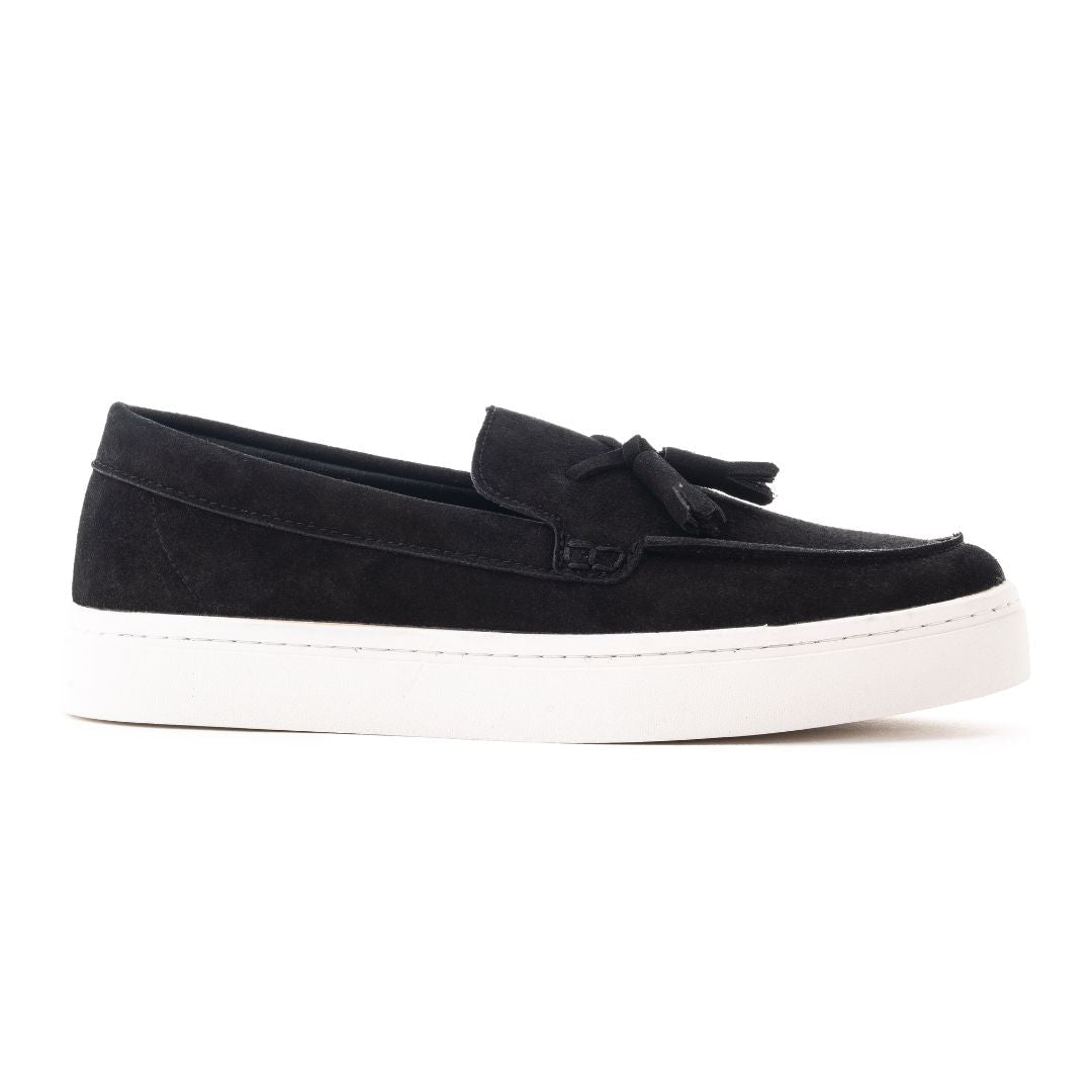 ZARA Leather Moccasin With Tassels 2206-120-BLK - Black / 40