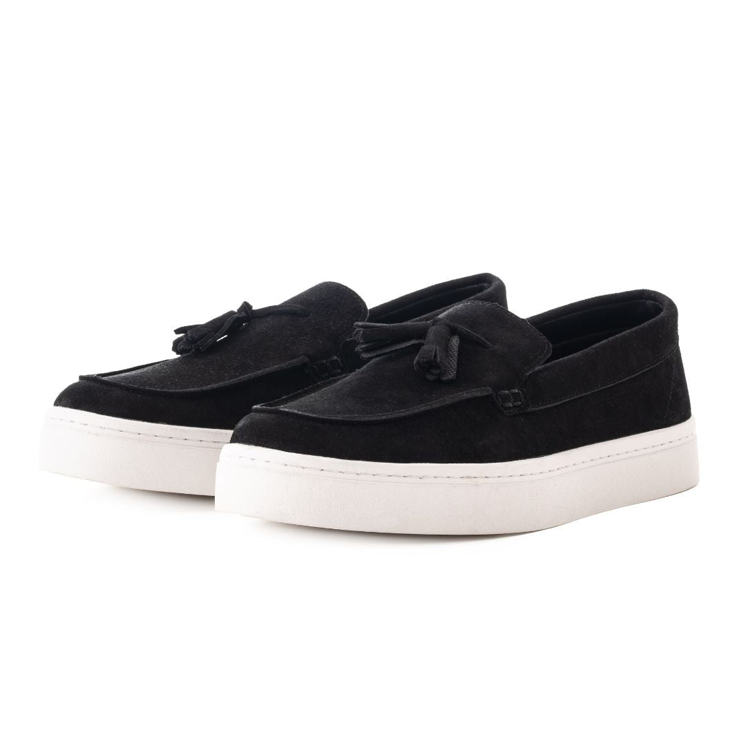 ZARA Leather Moccasin With Tassels 2206-120-BLK