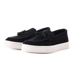 ZARA Leather Moccasin With Tassels 2206-120-BLK