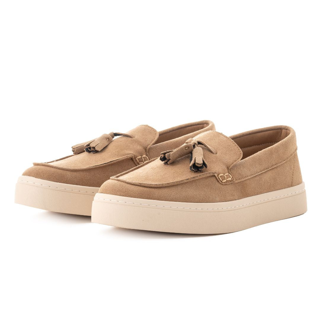 ZARA Leather Moccasin With Tassels 2206-120-TAN
