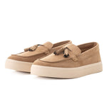 ZARA Leather Moccasin With Tassels 2206-120-TAN