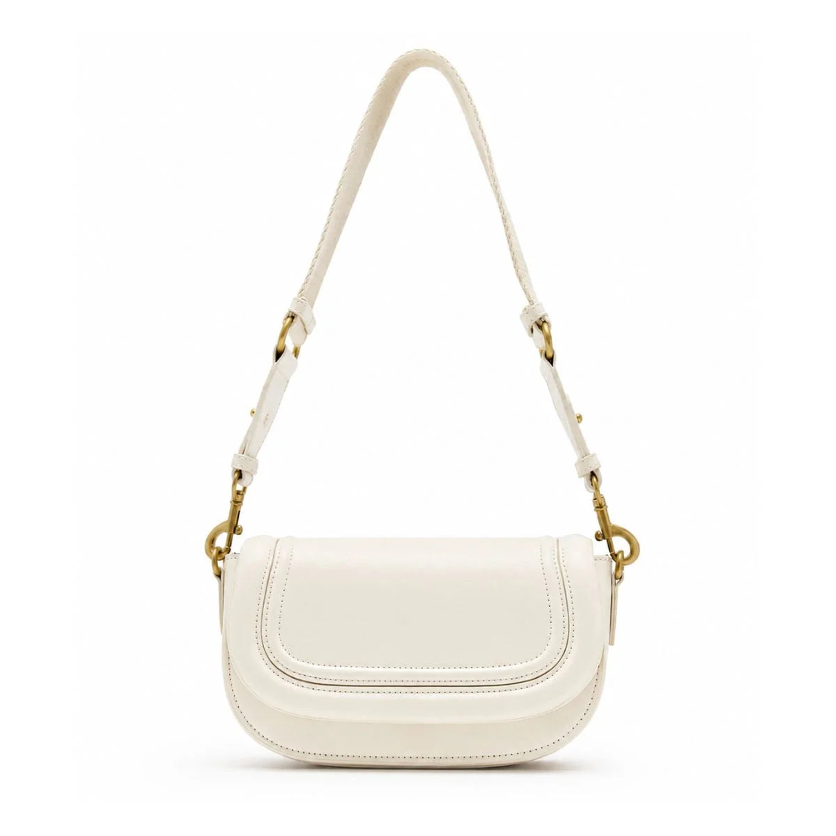 ZARA Long crossbody strap with canvas fabric Women - CRM - Cream