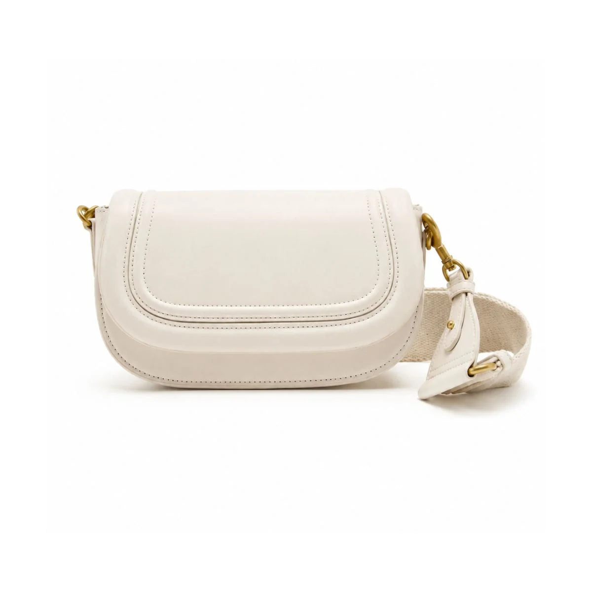 ZARA Long crossbody strap with canvas fabric Women - CRM - Cream
