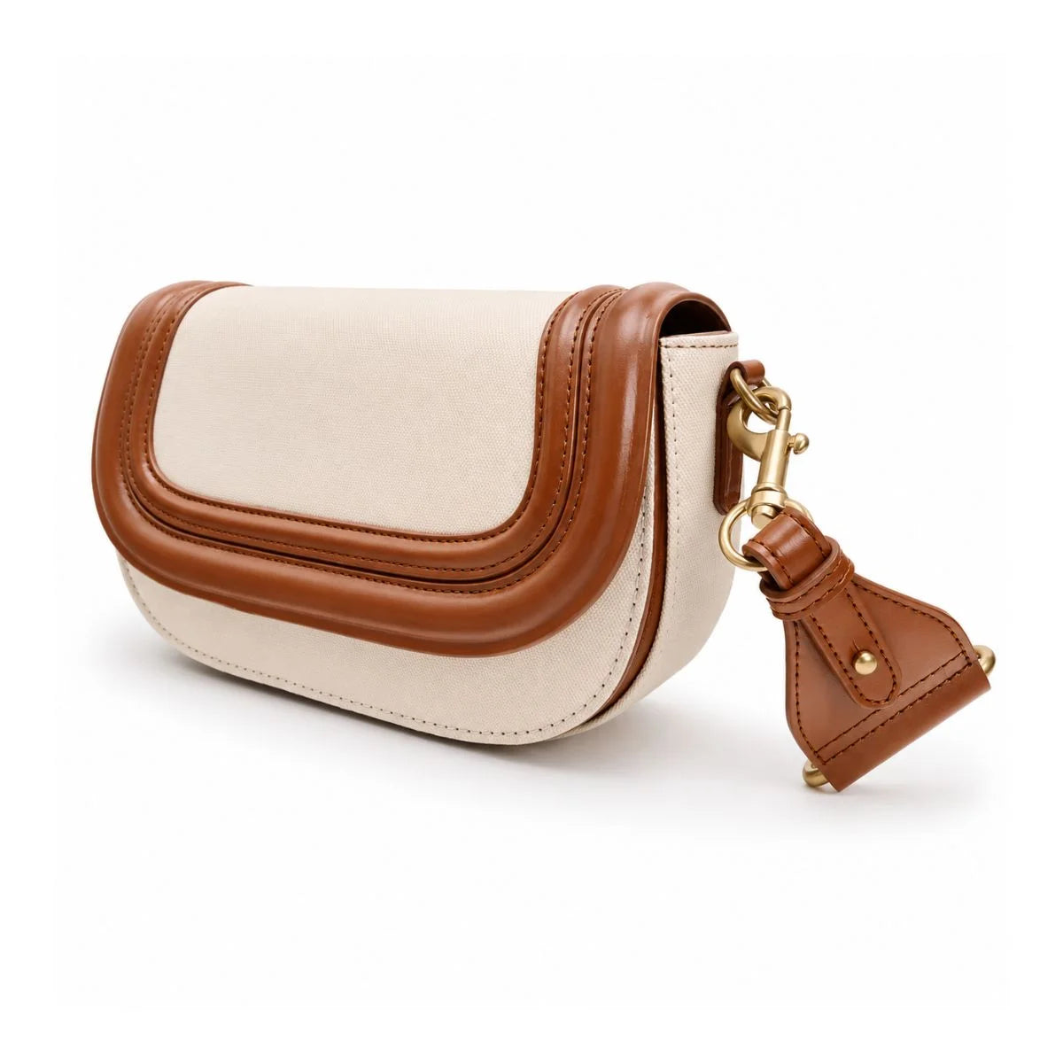 ZARA Long crossbody strap with canvas fabric Women - CRMTAN - Cream-Tan