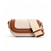 ZARA Long crossbody strap with canvas fabric Women - CRMTAN - Cream-Tan