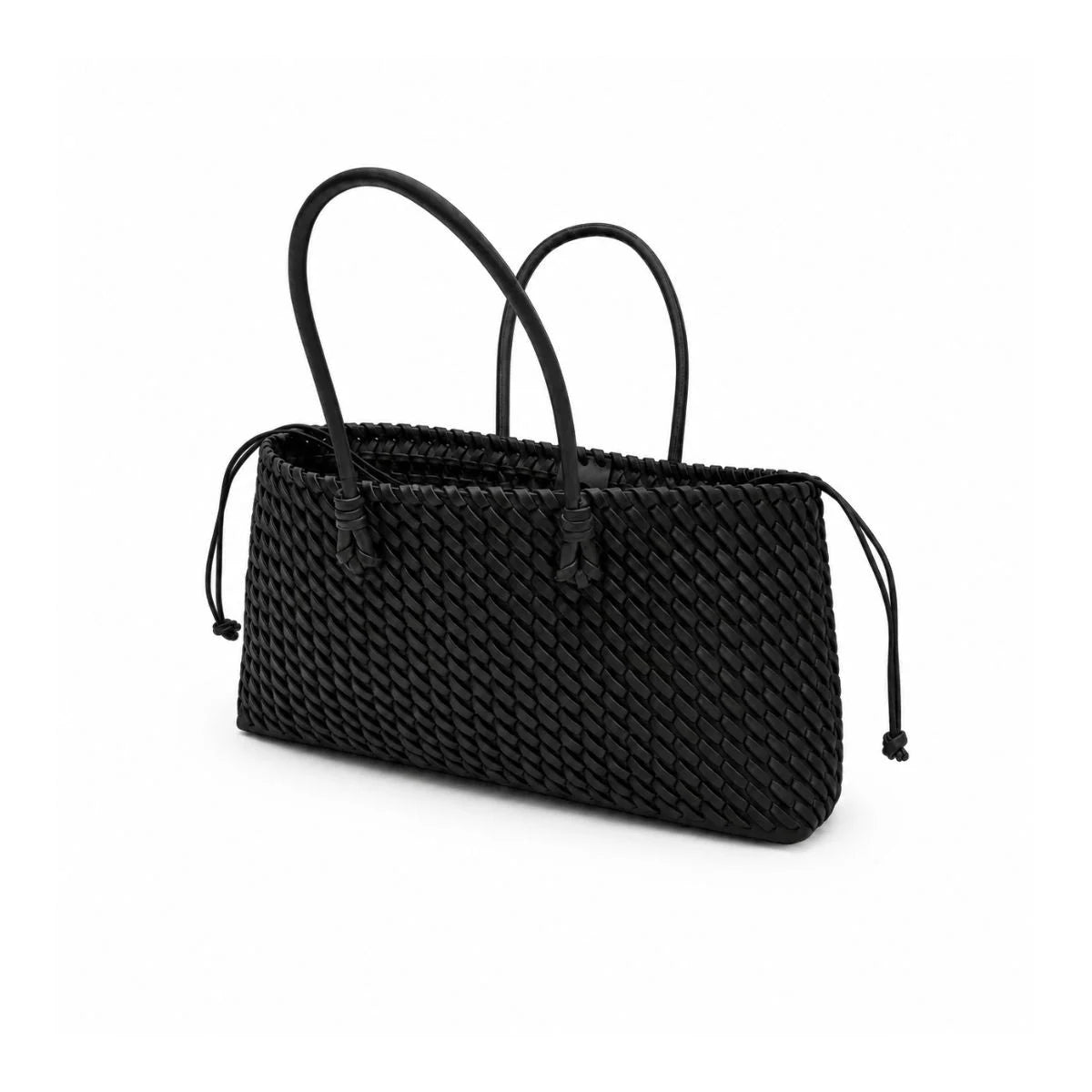 ZARA Long Twisted Tote Shoulder Bag Women - BLK - Black