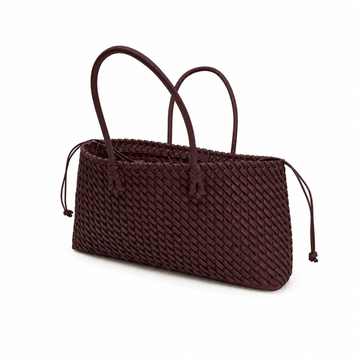 ZARA Long Twisted Tote Shoulder Bag Women - DRKBUR - Dark Burgundy