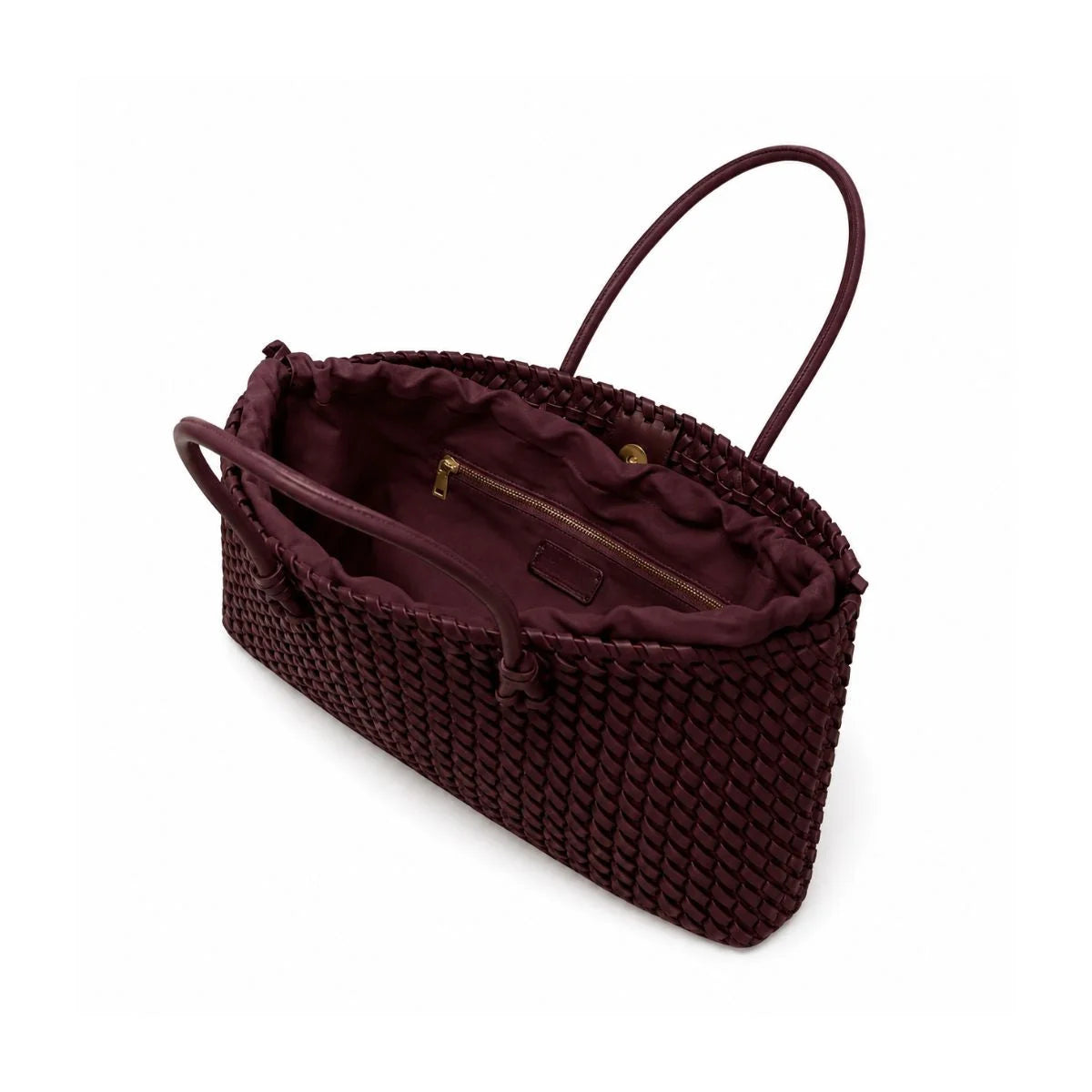 ZARA Long Twisted Tote Shoulder Bag Women - DRKBUR - Dark Burgundy