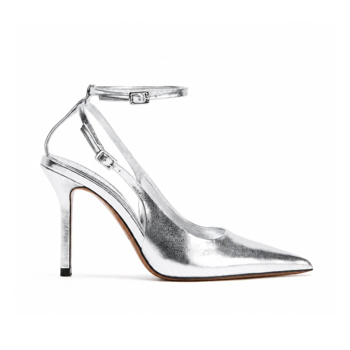 ZARA METALLIC-EFFECT SLINGBACK Sandals Women - SLV
