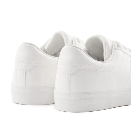 ZARA MINIMALIST TOPSTITCHED SNEAKERS - BONWHT