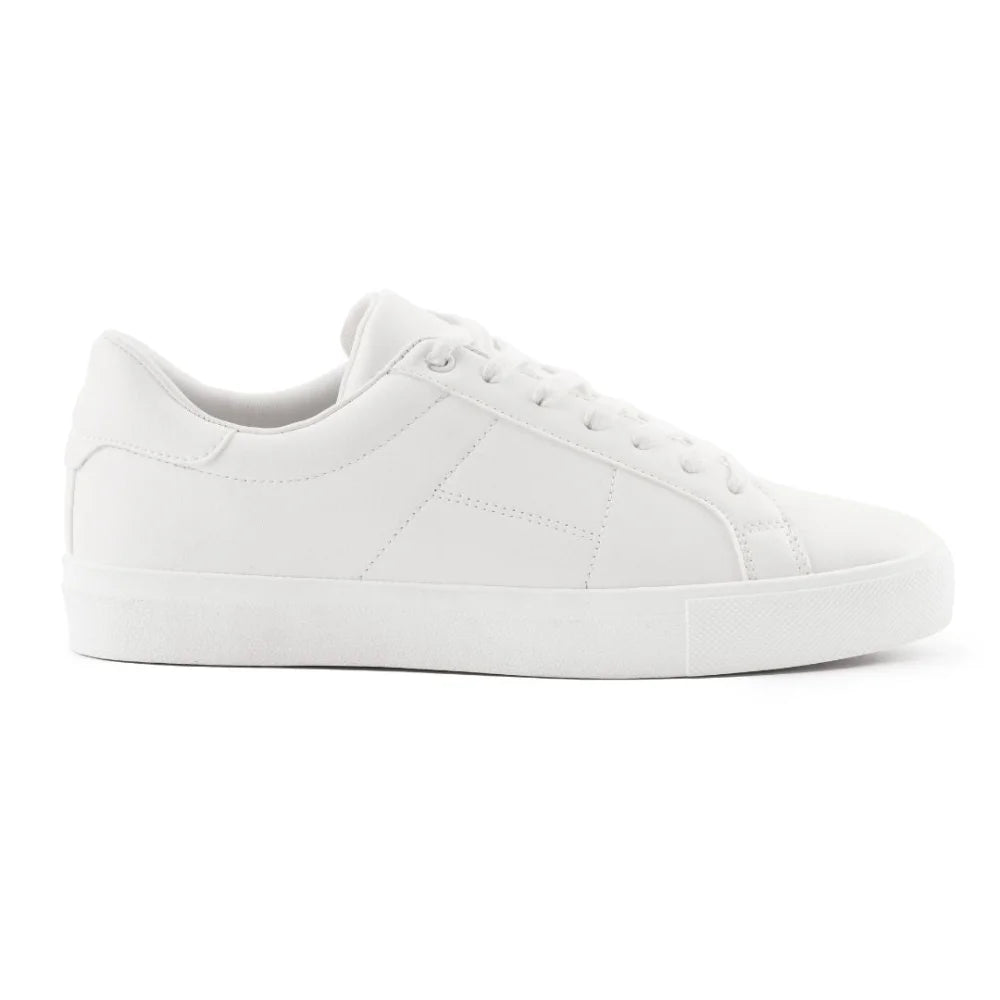 ZARA MINIMALIST TOPSTITCHED SNEAKERS - BONWHT