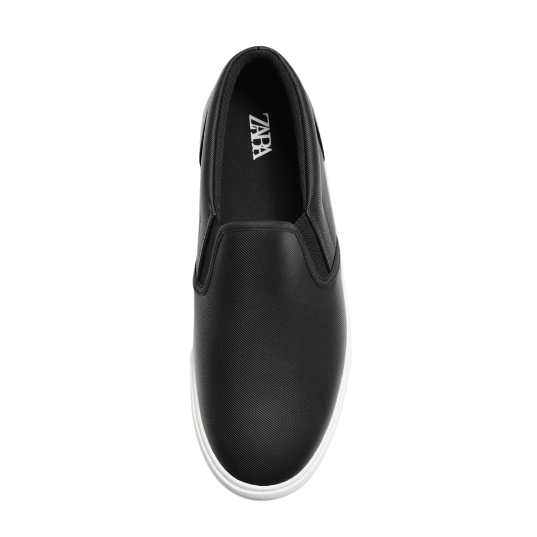 ZARA Monochrome Basic Slip On Sneakers 2207 320 BLK