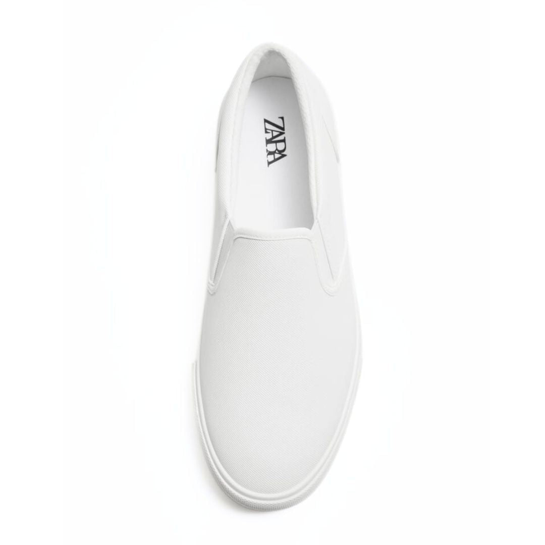 ZARA Monochrome Basic Slip On Sneakers 2207 320 WHT