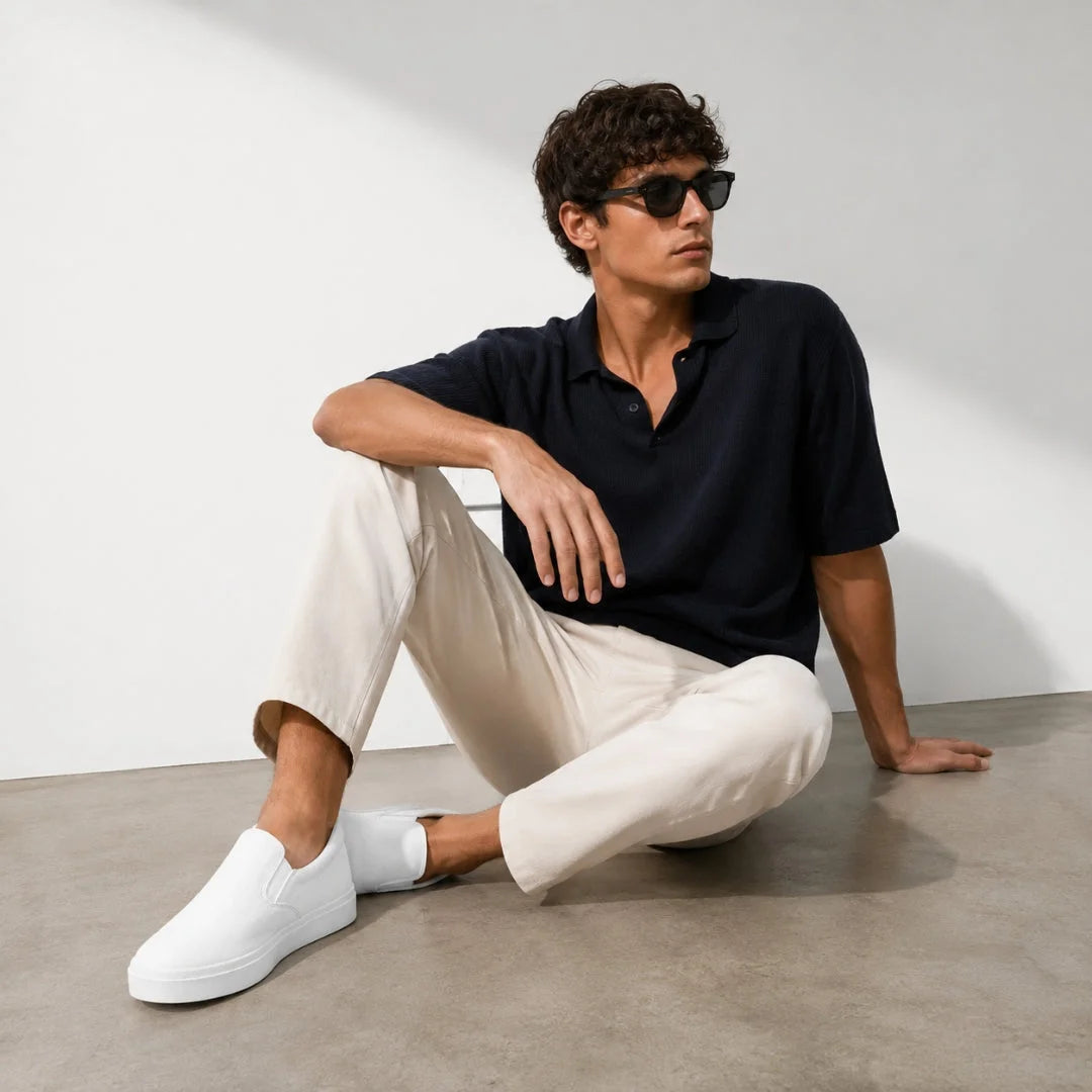 ZARA Monochrome Basic Slip-On Sneakers 2207-320-WHT