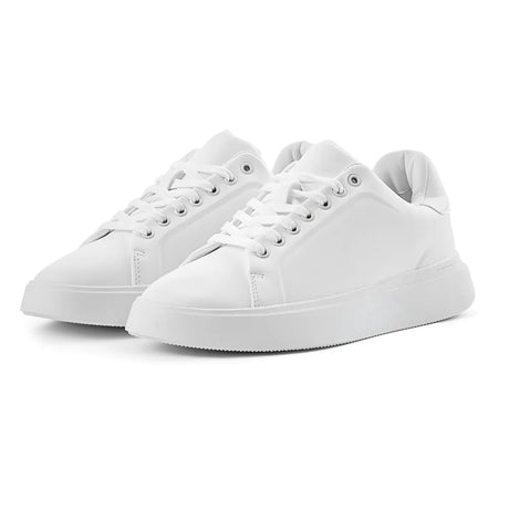 ZARA MONOCHROME CHUNKY 2 SOLE SNEAKERS - WHT