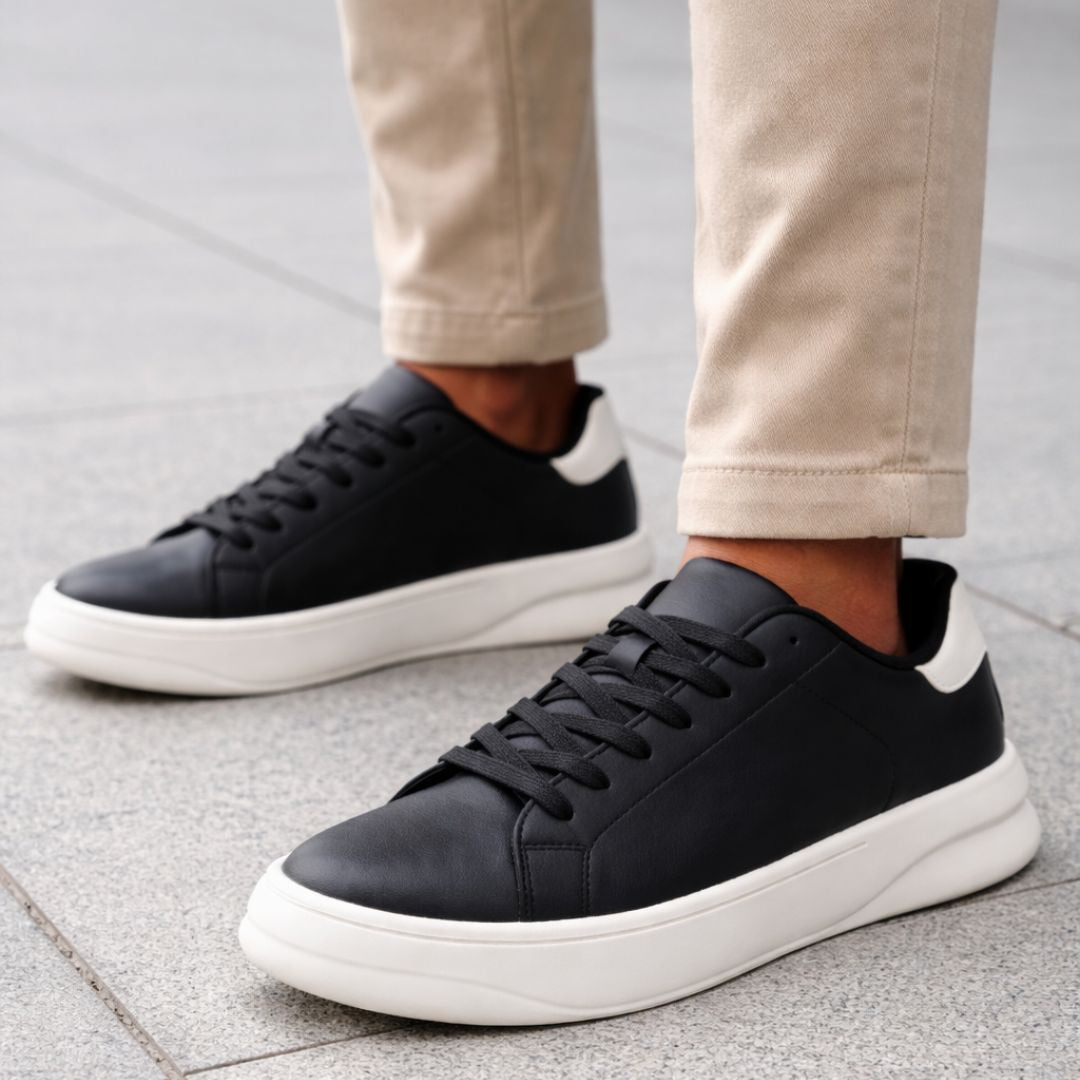 ZARA MONOCHROME CHUNKY SOLE SNEAKERS 2255-120-BLKWHT