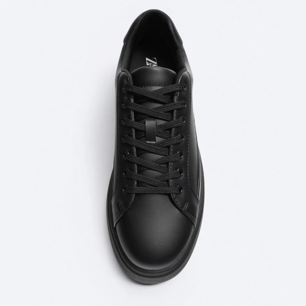 ZARA MONOCHROME CHUNKY SOLE SNEAKERS - BLKBLK