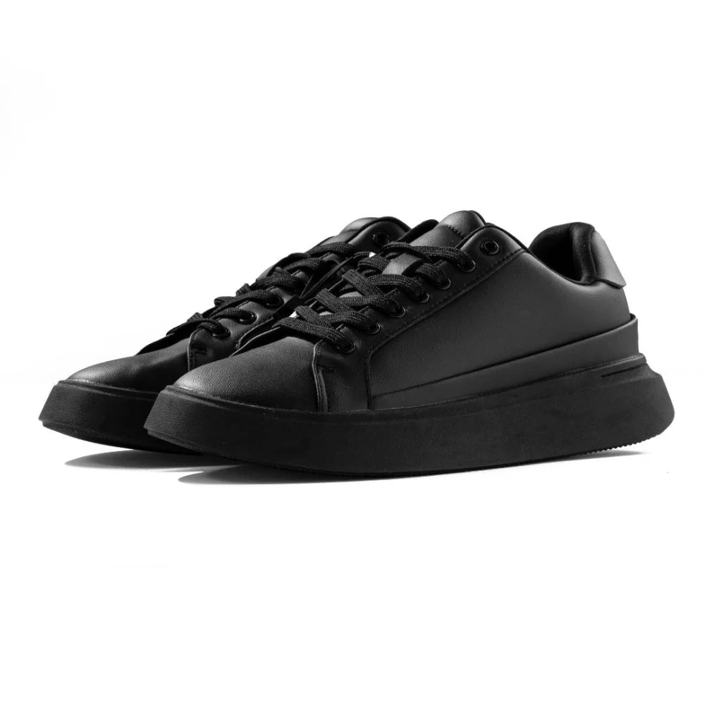 ZARA MONOCHROME CHUNKY SOLE SNEAKERS - BLKBLK