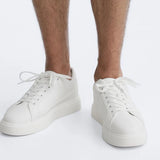 ZARA MONOCHROME CHUNKY SOLE SNEAKERS - BONWHT