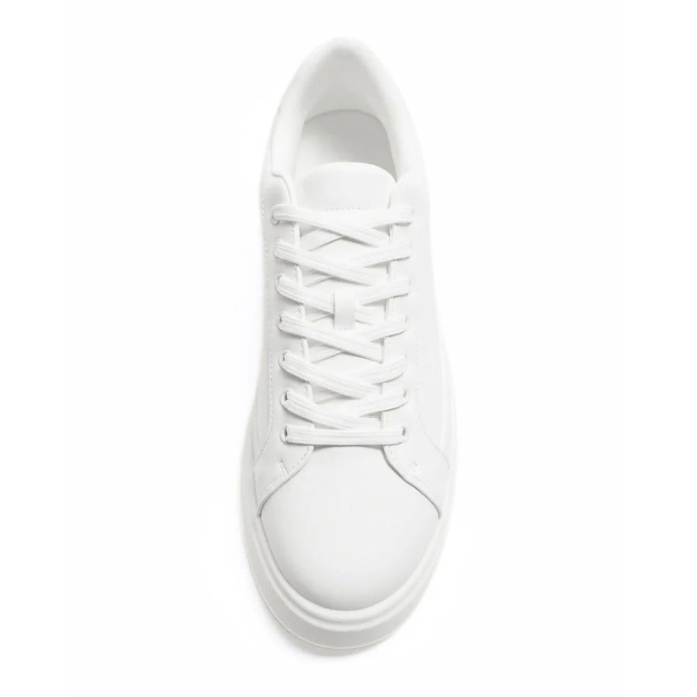 ZARA MONOCHROME CHUNKY SOLE SNEAKERS - BONWHT