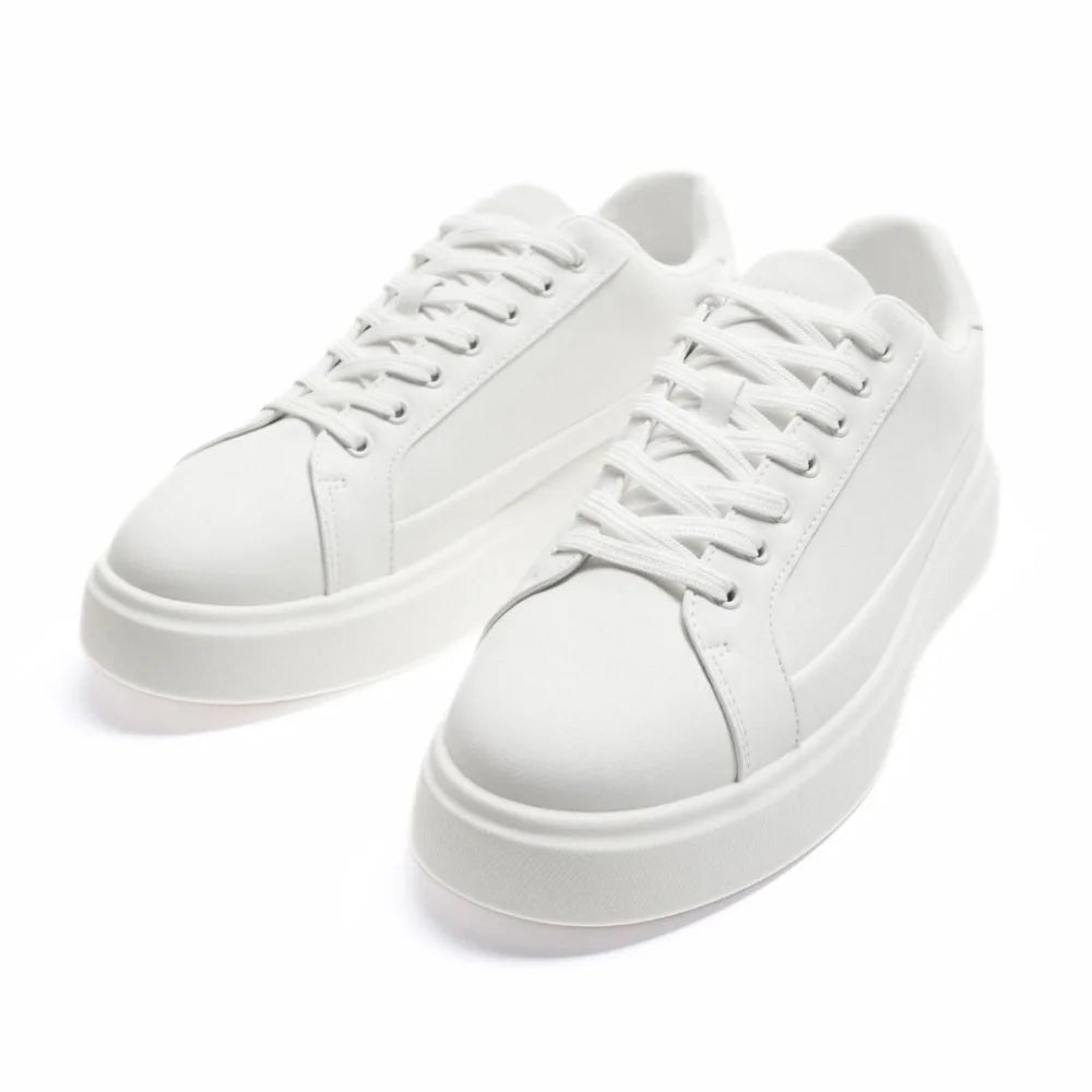 ZARA MONOCHROME CHUNKY SOLE SNEAKERS - BONWHT