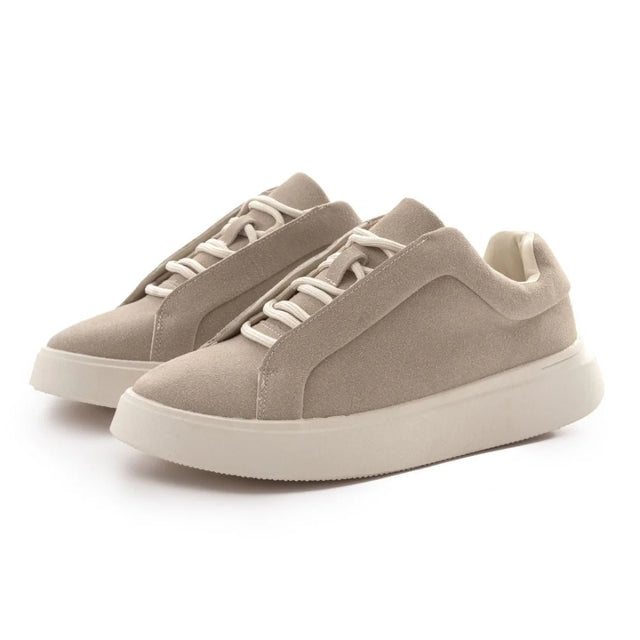 ZARA MONOCHROME SUEDE CHUNKY SOLE SNEAKERS - SND - Sand / 40