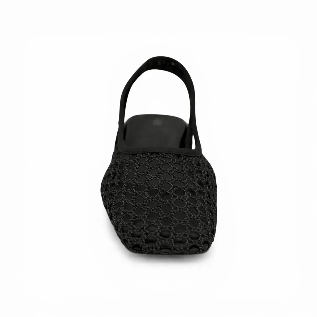 ZARA Open-Back Fishnet Ballet Flats Women 6556-201-BLK