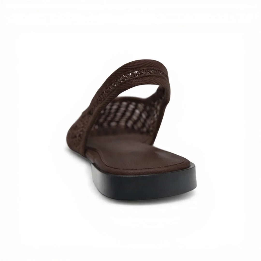 ZARA Open-Back Fishnet Ballet Flats Women 6556-201-BRN