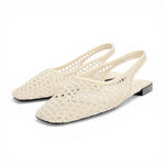 ZARA Open-Back Fishnet Ballet Flats Women 6556-201-OFFWHT - Off White / 37